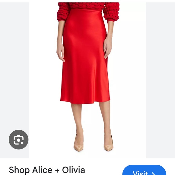 Alice & Olivia Maeve satin midi slip skirt - Picture 2 of 16